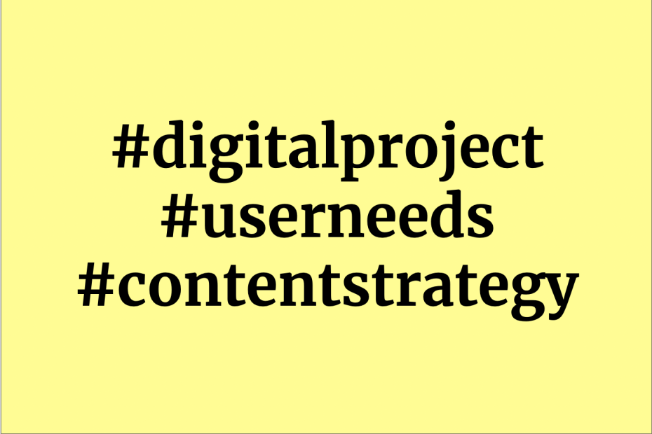 Hashtags digital project, user's needs and content strategy